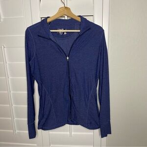 Straight Down Women’s Blue Full Zip Jacket Athletic Warm Up Layering Top Medium